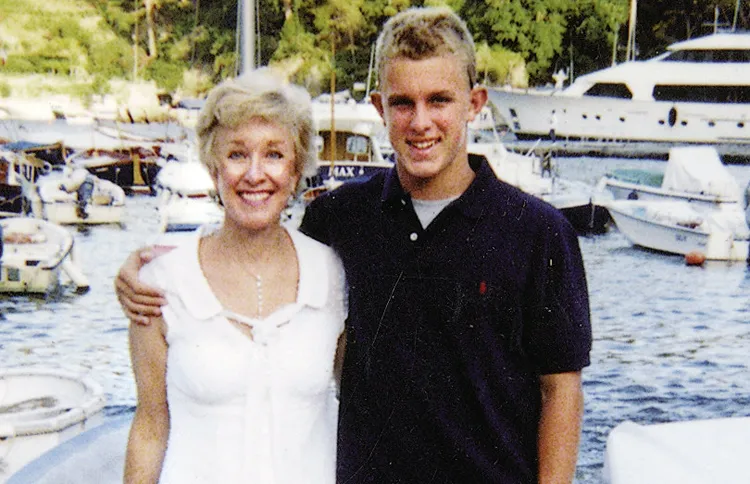 Janis and Tanner took a trip to Portofino, Italy; the name of the boat directly behind them is "Max."