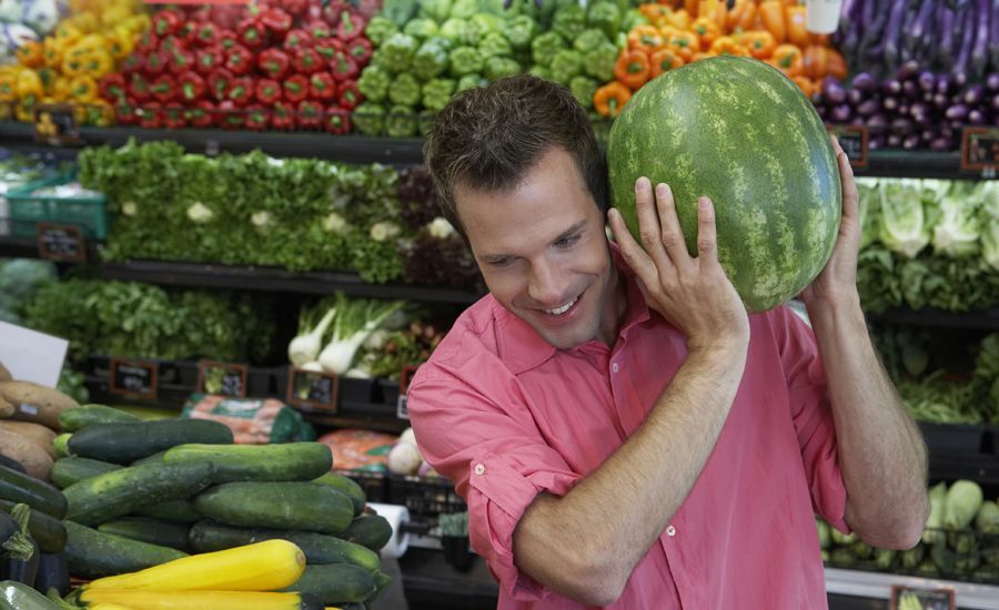 Man buys watermelon