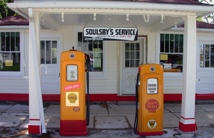Guideposts: Soulsby's Service Station and its vintage gas pumps still attract Route 66 travelers
