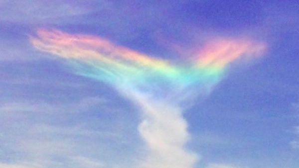 God paints the sky with this rare recently spotted fire rainbow.