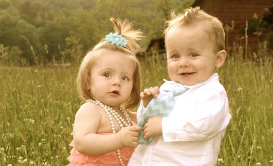 Michelle Cox's Twin grandchildren Eden and Ethan