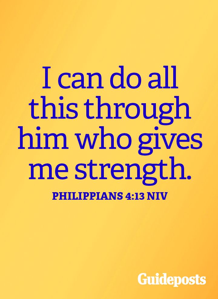 I can do all this through him who gives me strength