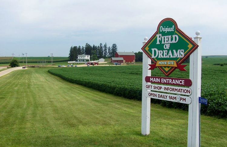 Guideposts: The entrance to the Field of Dreams Movie Site near Dyersville, Iowa