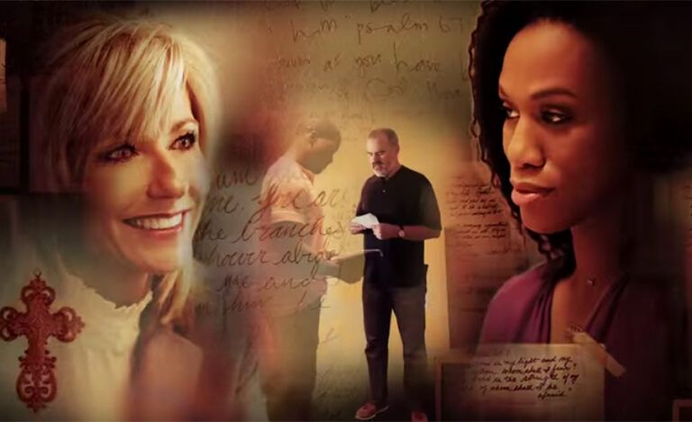Guideposts: A visual montage of images from War Room, depicting the Kendrick Brothers, Priscilla Shirer and Beth Moore