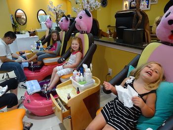 Michelle's grandchildren at their appointment.