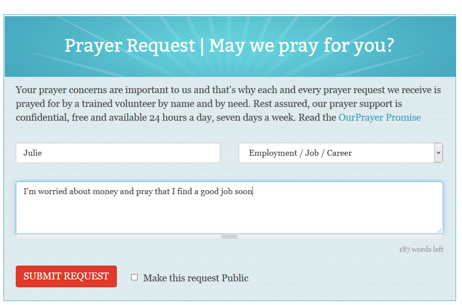 Guideposts OurPrayer prayer request submission