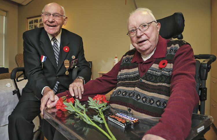 Guideposts: Henk (right) settled in Canada after the war, always hoping he’d meet George again.