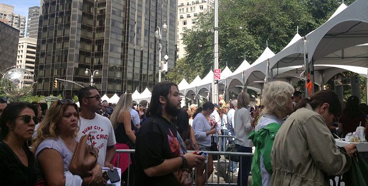 Guideposts: The security line to see Pope Francis in Central Park, New York City