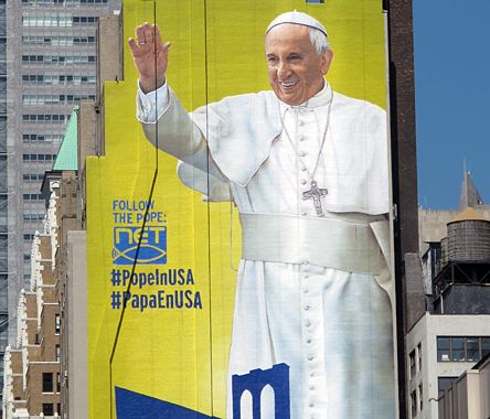 Guideposts:  Pope Francis sign, New York City