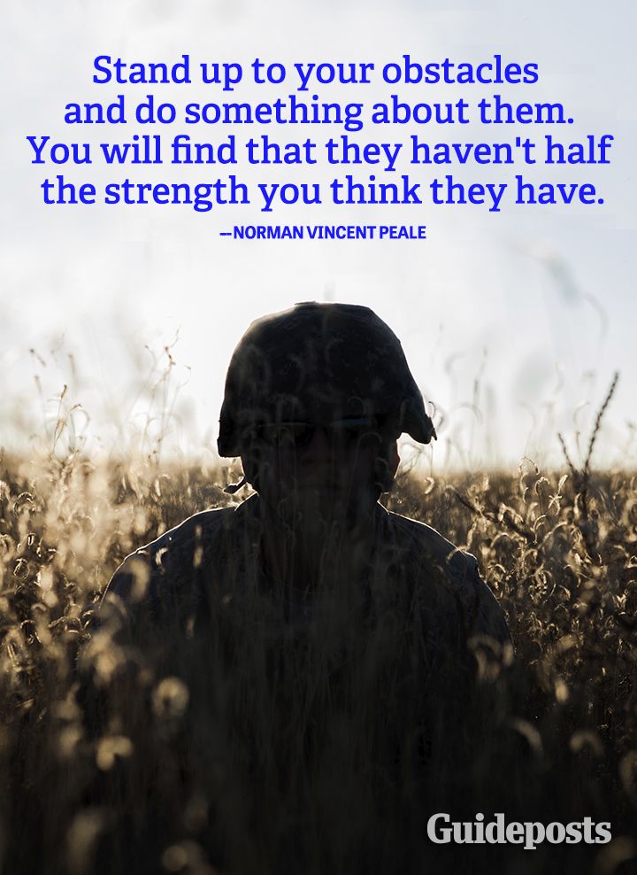 Motivation quote Norman Vincent Peale obstacles strength
