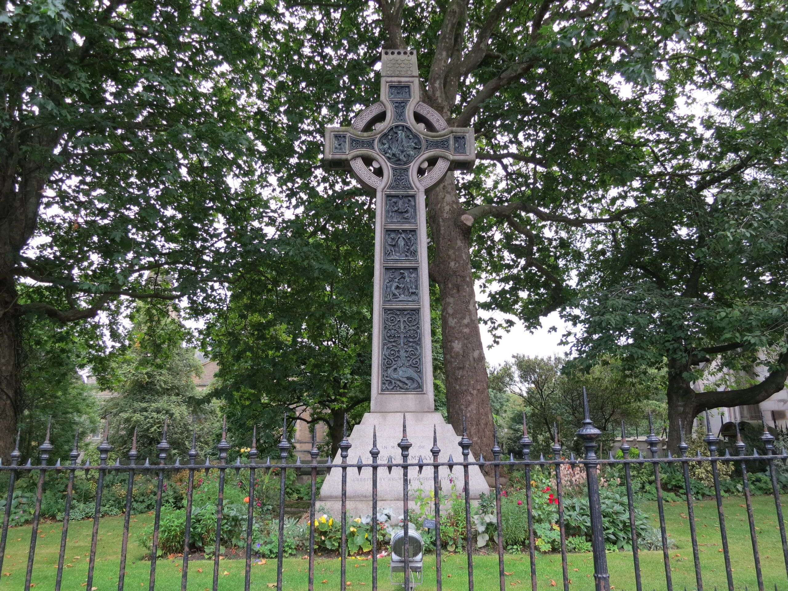 A beautiful Celtic cross on Princes Street in Edinburgh, Scotland.