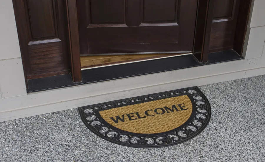 Guideposts: A welcome mat at a house's front door