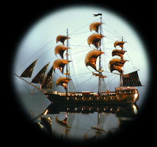 Guideposts: Small but mighty, this miniature ship is 3.5 mm long.