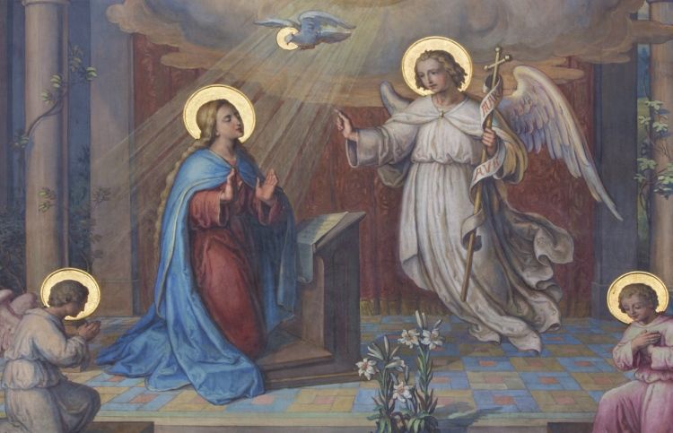 Vienna - Fresco of Annunciation in Carmelites church : Stock Photo      View similar imagesMore from this photographer  Vienna - Fresco of Annunciation in Carmelites church