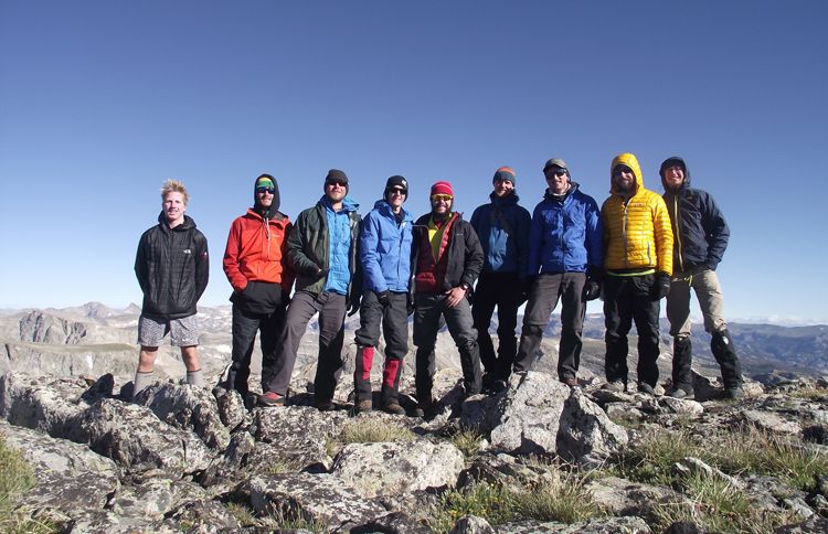 Guideposts: Nate and his group of climbers at 12,500 feet on Halls Mountain in the Wind River Range