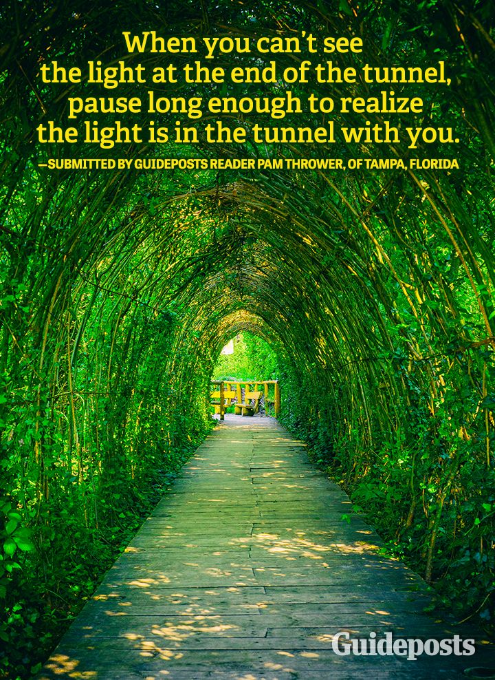 Faith quote light in tunnel
