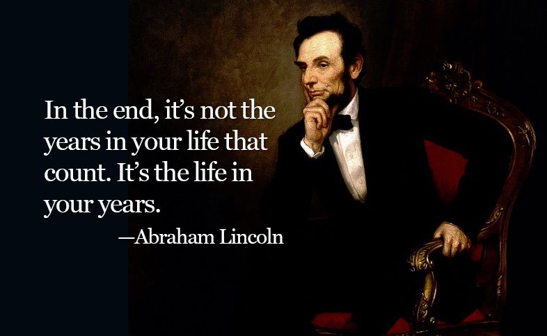 Portrait of Abraham Lincoln with a presidents day quote