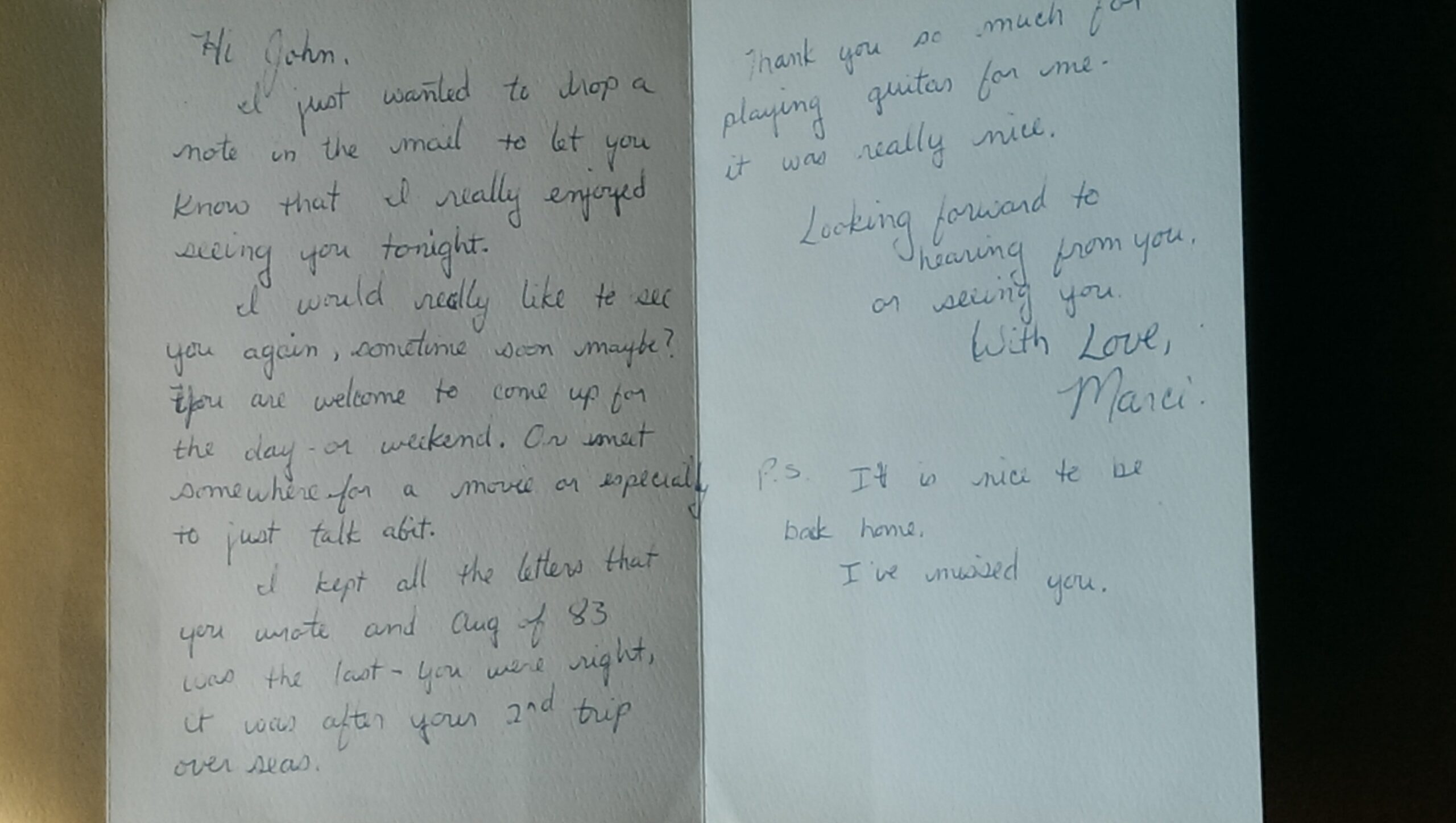 Marci's love letter to John 