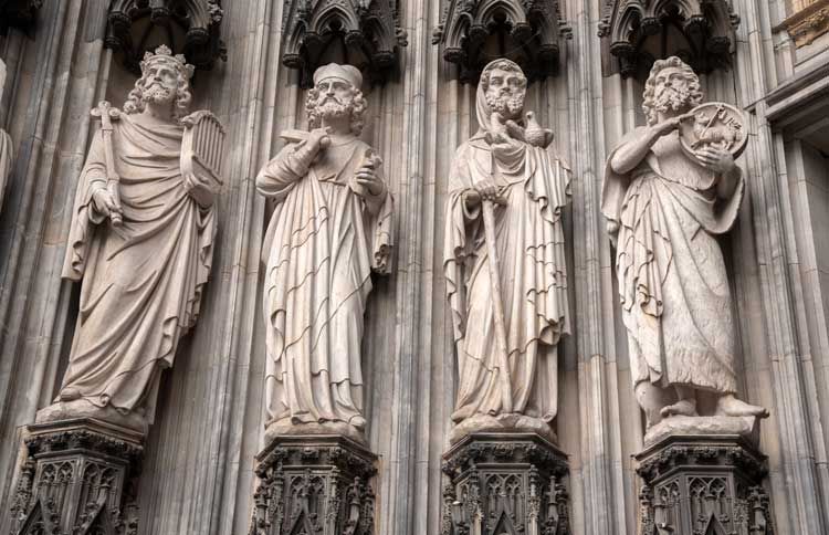 Guideposts: Statues of the saints found on the facade of the Cologne Cathedral