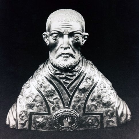 A reliquary of Saint Valentine in the form of a silver bust