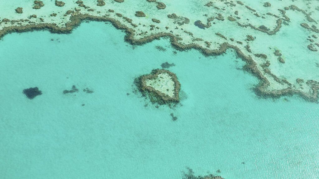 The Heart Reef in the Great Barrier Reef in Australia
