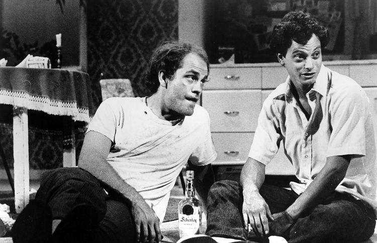 Guideposts: Gary Sinise (right) with John Malkovich in the Broadway production of True West