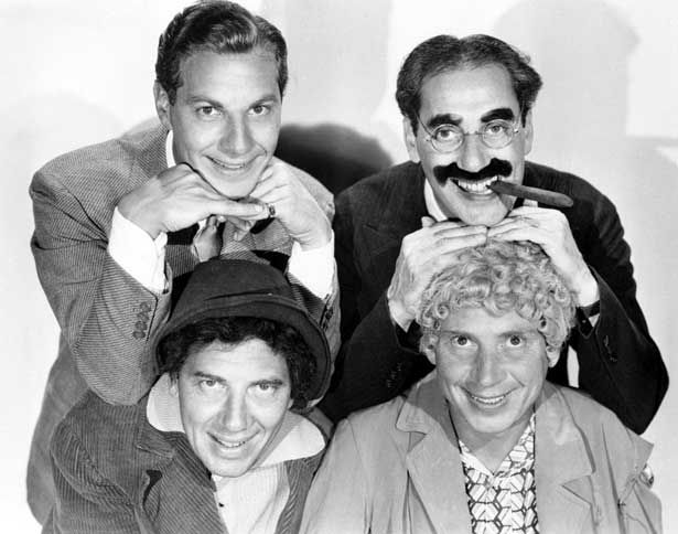Guideposts: (clockwise from lower left) Chico, Zeppo, Groucho and Harpo