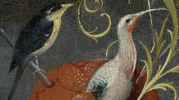 Detail of birds from the painting, The Garden of Earthly Delights, by Hieronymus Bosch, Museo del Prado.