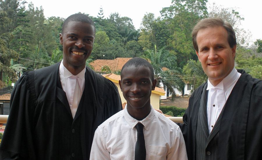 Hillary Tumwesige (middle) with appeals lawyers