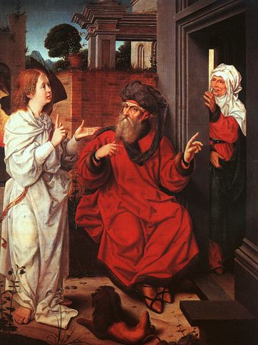 Guideposts: Abraham is visited by an angel, as Sarah listens from nearby