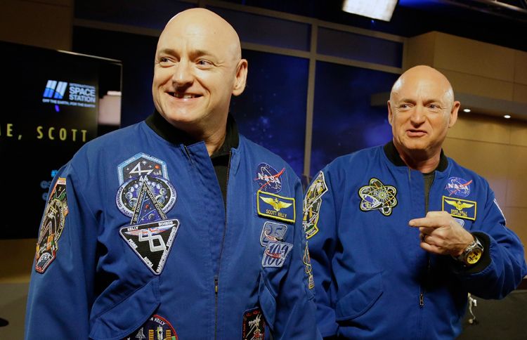 Twin space travelers Mark and Scott Kelly