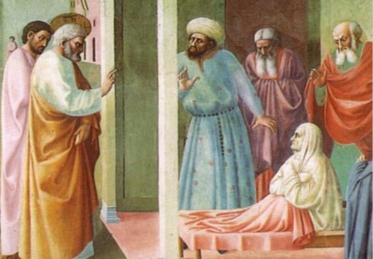 Raising of Tabitha by Masolino da Panicale, 1425.