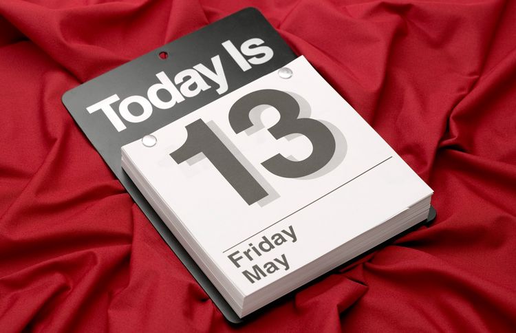 A calendar page indicating that it is Friday, May 13th