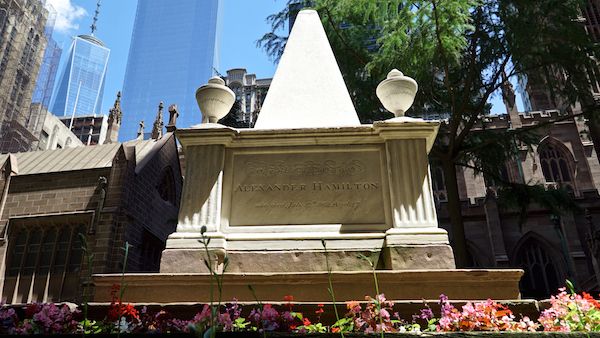 Alexander Hamilton's grave at Trinity Church in New York City.