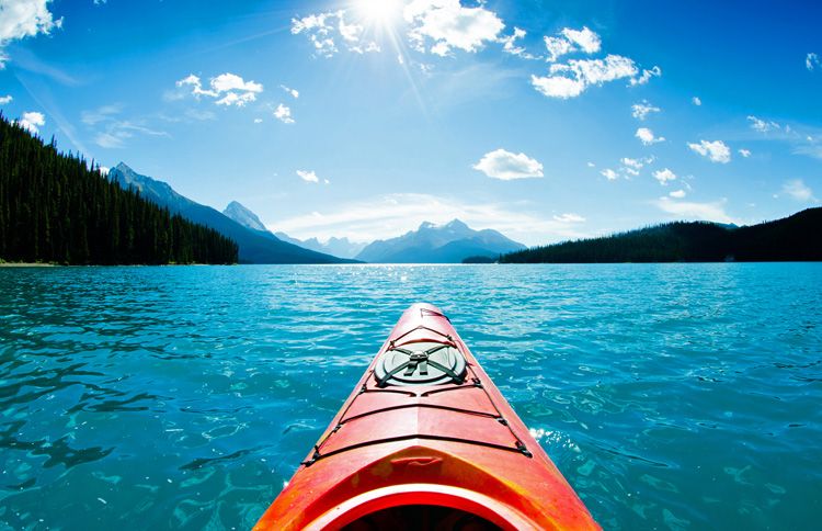 Kayaking in summer