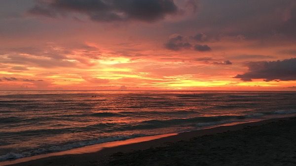 orange sunset on the beach
