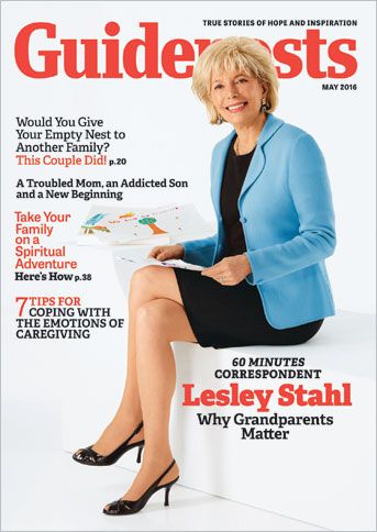Award-winning 60 Minutes correspondent Lesley Stahl on the cover of the May 2016 Guideposts