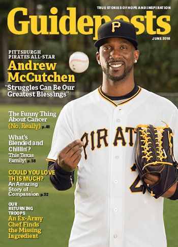 Pittsburgh Pirates center fielder Andrew McCutchen on the cover of the June 2016 edition of Guideposts