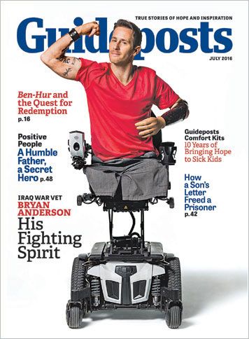Iraq veteran Bryan Anderson on the cover of the July 2016 edition of Guideposts