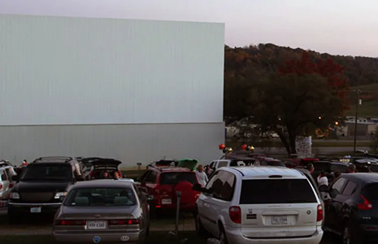 Cars pack Hull's Drive-in, waiting for the show to start