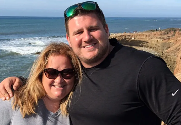 Joe and Joanna near the beach at Chula Vista, California, where Joe trained for the Olympic Trials