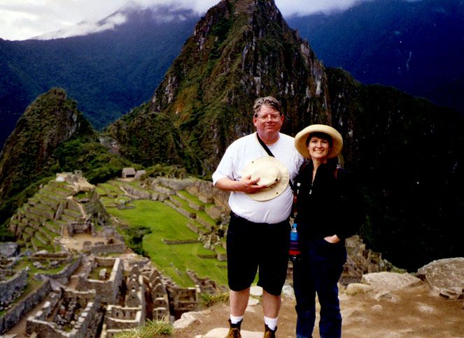 Kate at Machu Picchu with her husband, Mike