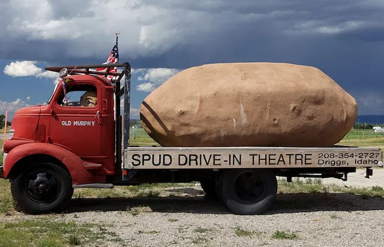 The giant potato outside the Spud Drive-in