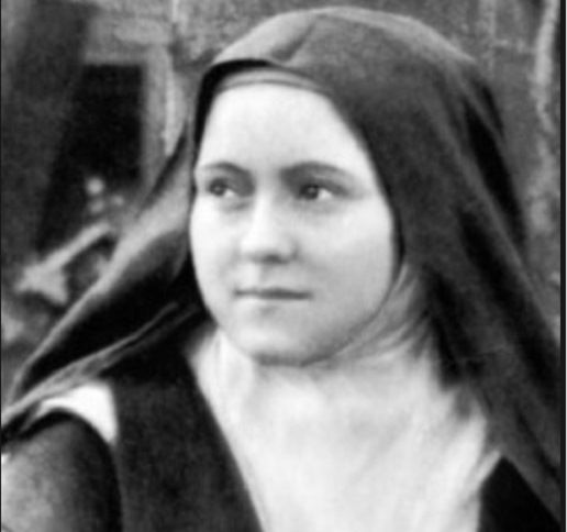 Saint Therese of Lisieux in black and white