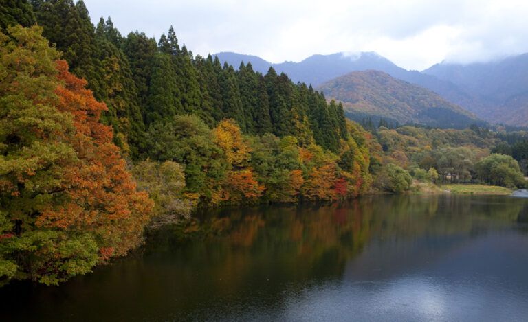 A mountain lake in autumn