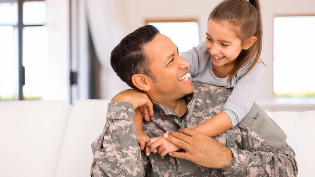 Hugs for a military family.