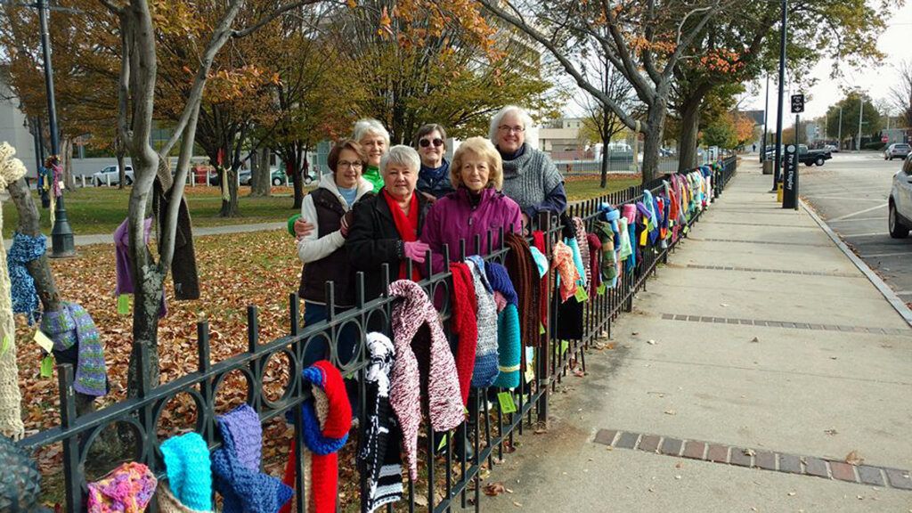 Local Church Knits Scarves For The Homeless