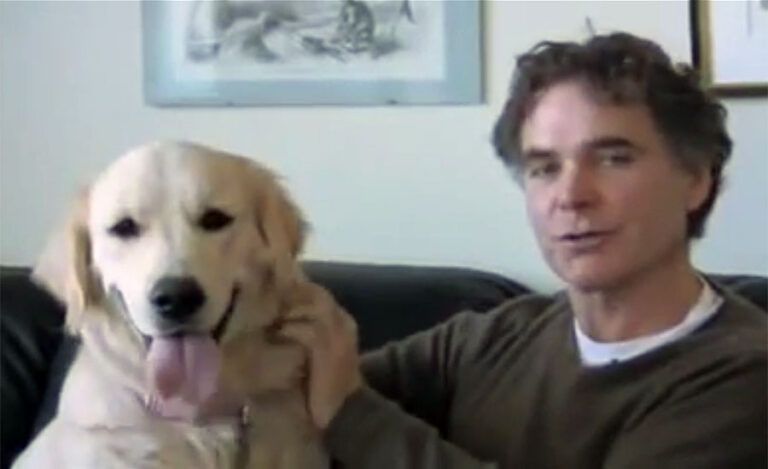 Edward Grinnan with his dog, Millie