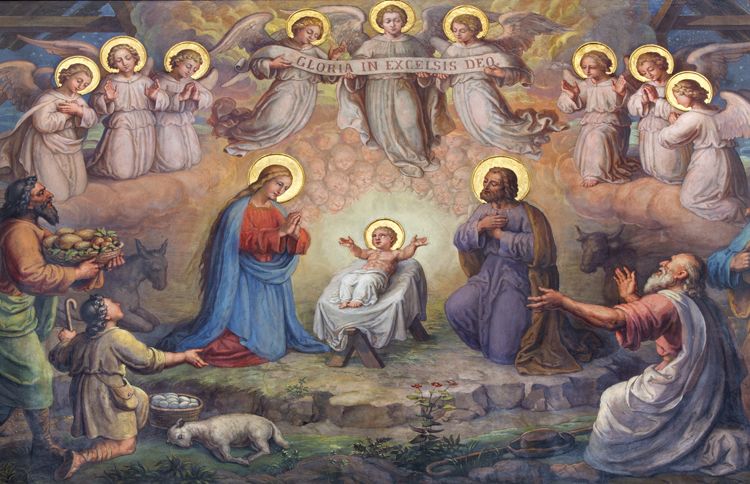 Vienna Fresco of Nativity Scene in Carmelites