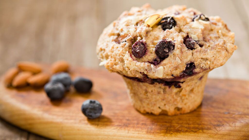 A blueberry almond muffin